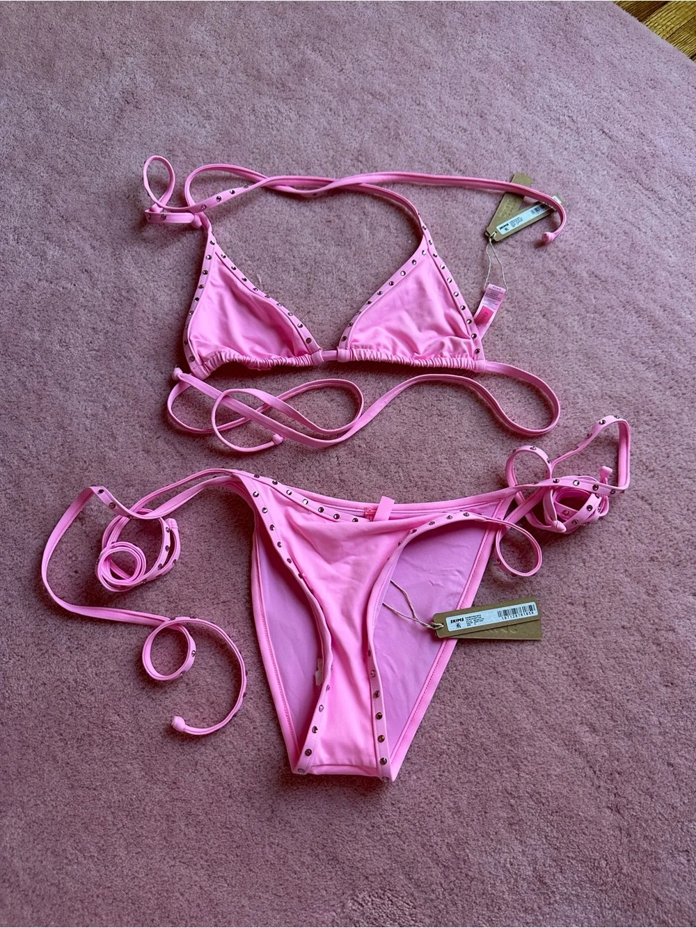 Skims rhinestone bikini pink